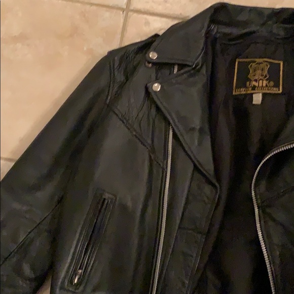 Men’s leather biker jacket - Picture 3 of 8